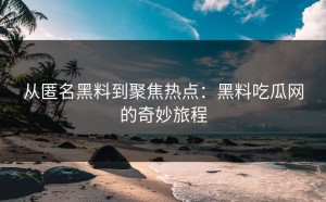 从匿名黑料到聚焦热点：黑料吃瓜网的奇妙旅程