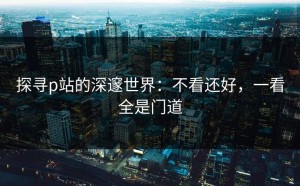 探寻p站的深邃世界：不看还好，一看全是门道