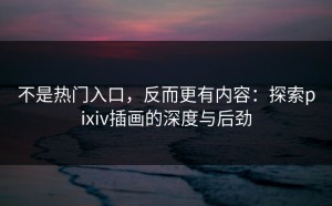 不是热门入口，反而更有内容：探索pixiv插画的深度与后劲